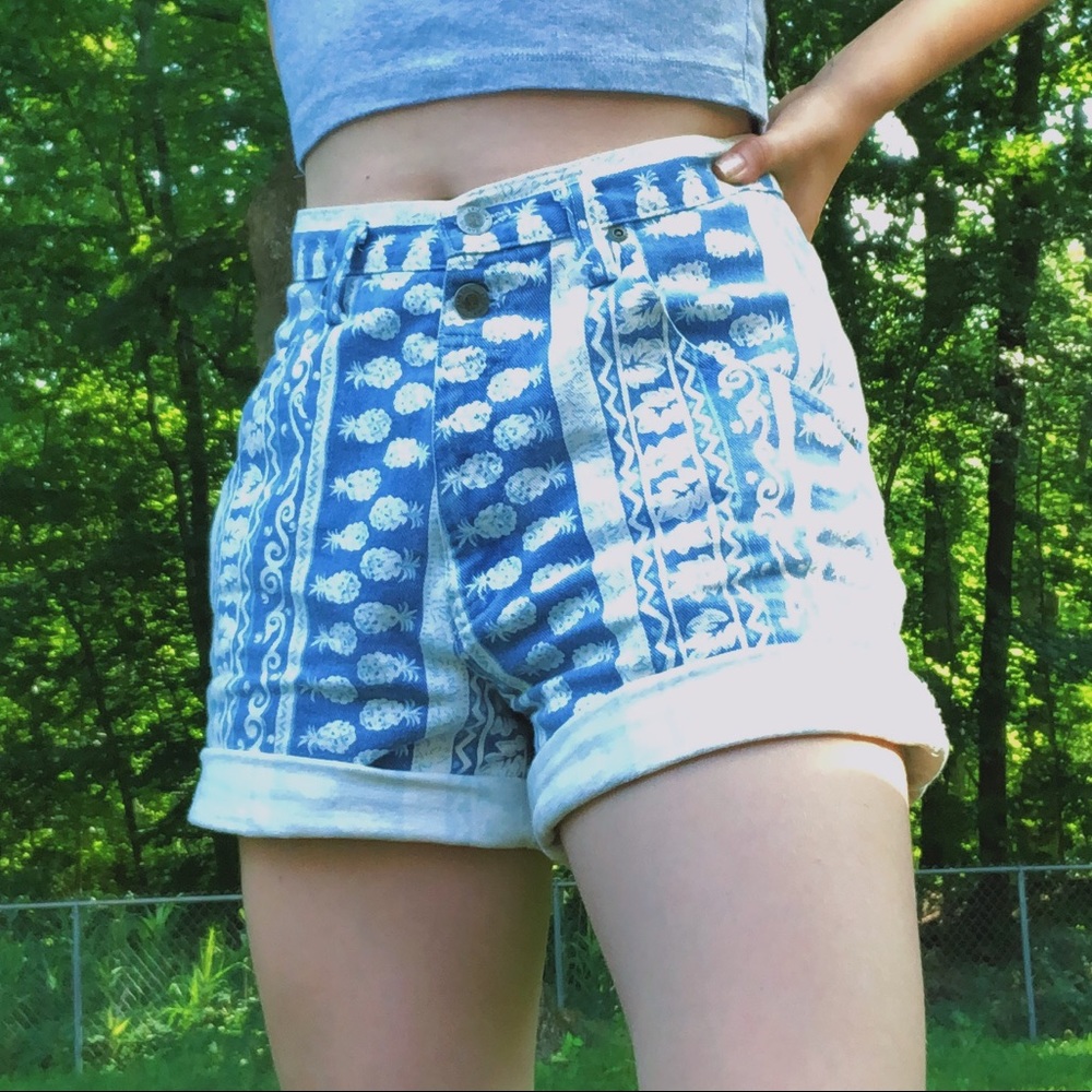 vintage patterned shorts